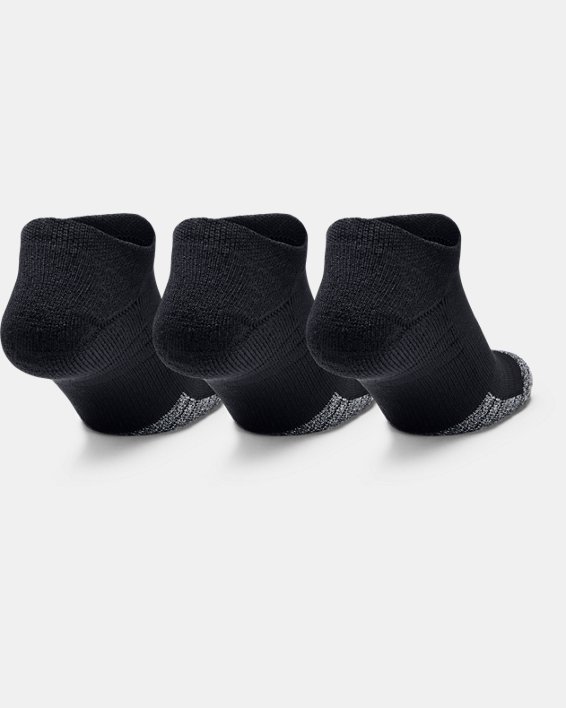 Adult HeatGear® No Show Socks 3-Pack in Black image number 3